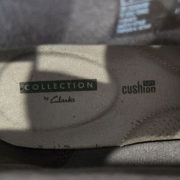 🐢 Clarks Shannon Pearl Taupe Leather Lace Up Bootie Boot with Faux Fur Size 11 - Picture 9 of 12